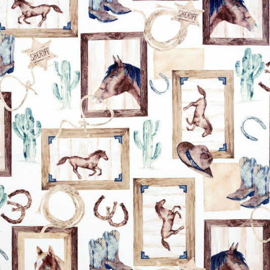 Lone Pine Old West Digital Minky Cuddle Fabric BTY 60" Wide